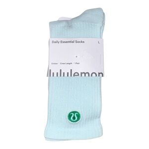 Lululemon Unisex Daily Essential Crew Socks Ideal Mint Size L W 9.5-12 NWT